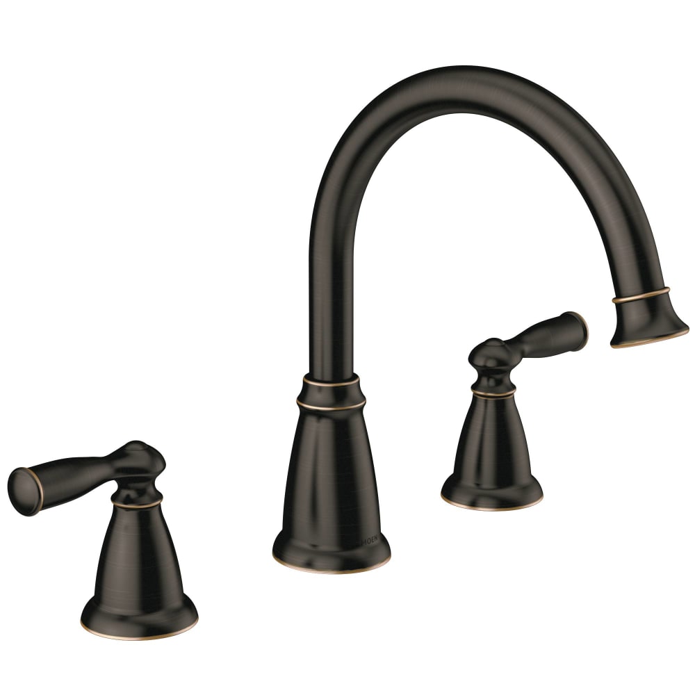 Moen Deck Mounted Roman Tub Filler Trim from the Banbury Collection (Valve Included) Mediterranean Bronze