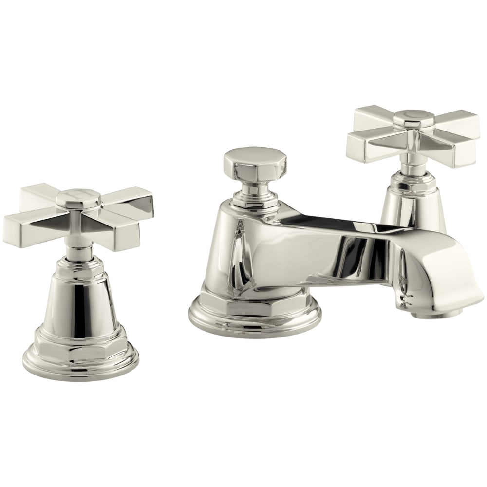 Pinstripe Pure Widespread Bathroom Faucet with Ultra-Glide Valve Technology - Free Metal Pop-Up Drain Assembly with purchase