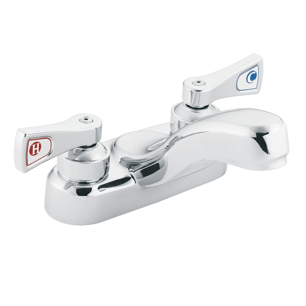 Moen Double Handle Centerset Bathroom Faucet from the M-DURA Collection (Valve Included) Chrome
