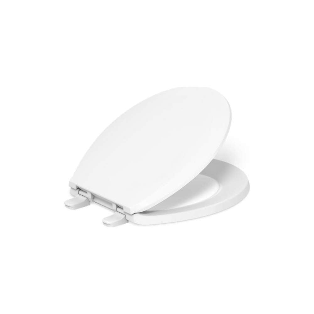 Lustra Q2 Elongated Closed-Front Toilet Seat with Anti-Microbial Agent, Quick-Release and Quick-Attach Hinges