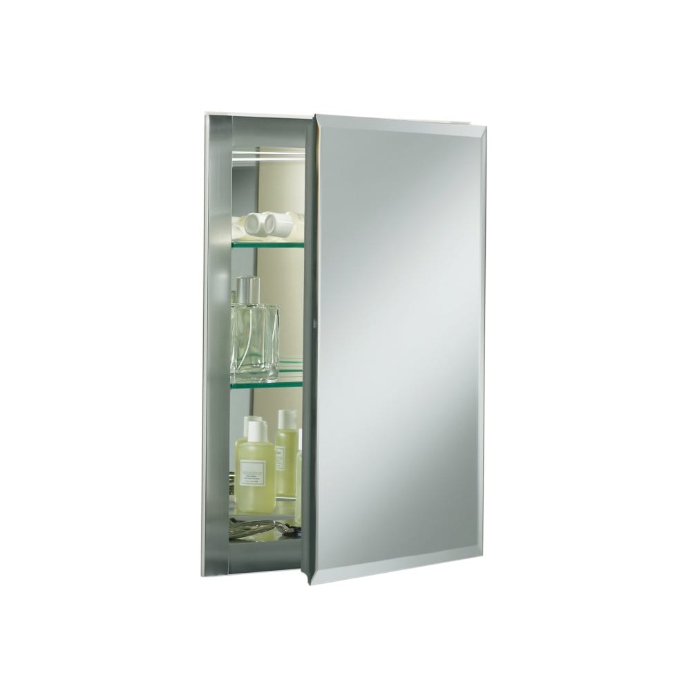 16" x 20" Single Door Reversible Hinge Frameless Mirrored Medicine Cabinet