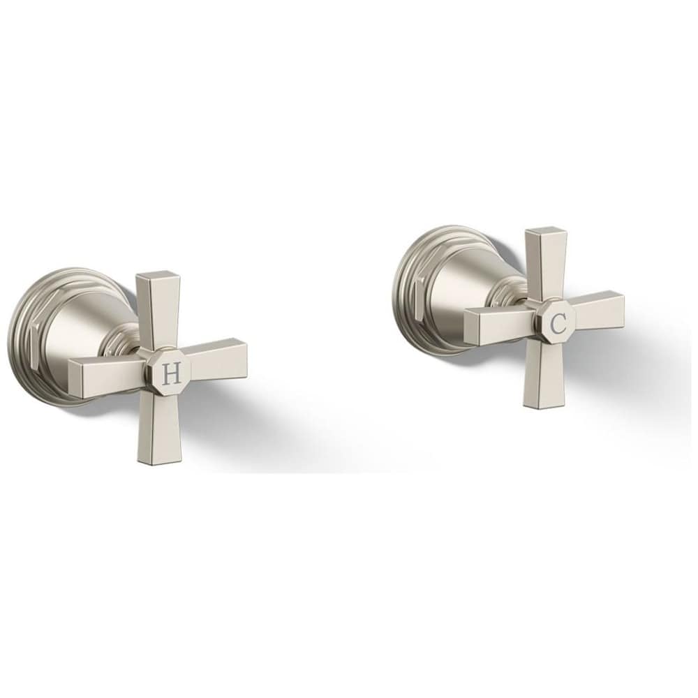 Pinstripe Single Handle Valve Trim Only with Metal Cross Handle