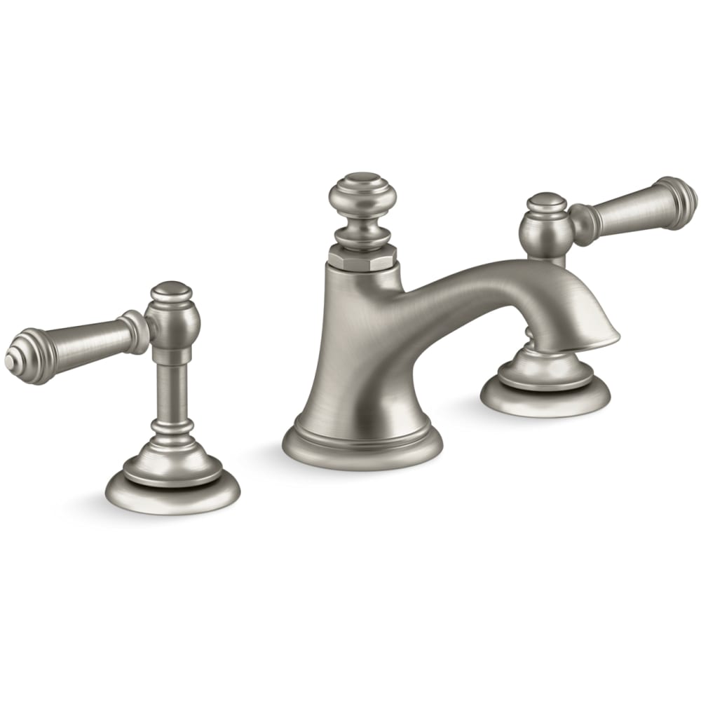 Artifacts Widespread Bathroom Faucet with Bell Spout and Lever Handles - Includes Clicker Drain Assembly