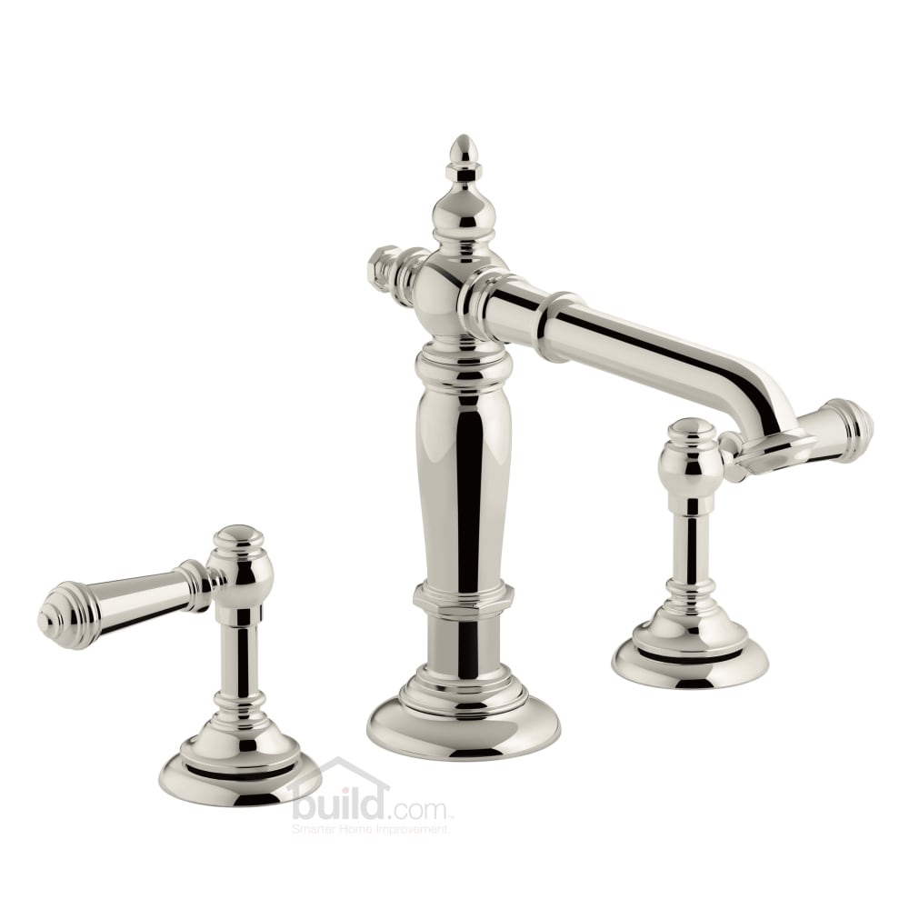 Artifacts Widespread Bathroom Faucet with Lever Handles - Free Metal Pop-Up Drain Assembly with purchase