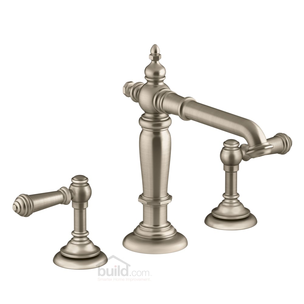 Artifacts Widespread Bathroom Faucet with Lever Handles - Free Metal Pop-Up Drain Assembly with purchase