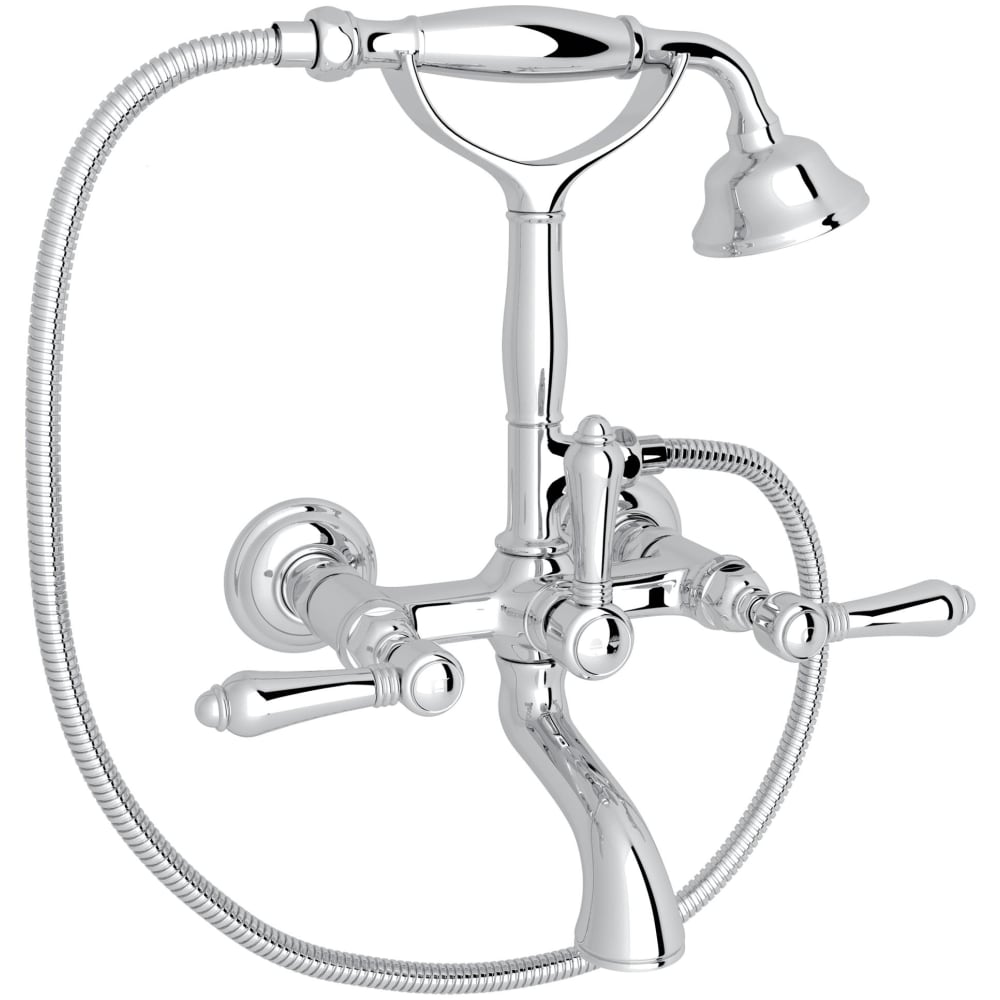 Acqui Bath Wall Mounted Tub Filler with Built-In Diverter - Includes Hand Shower