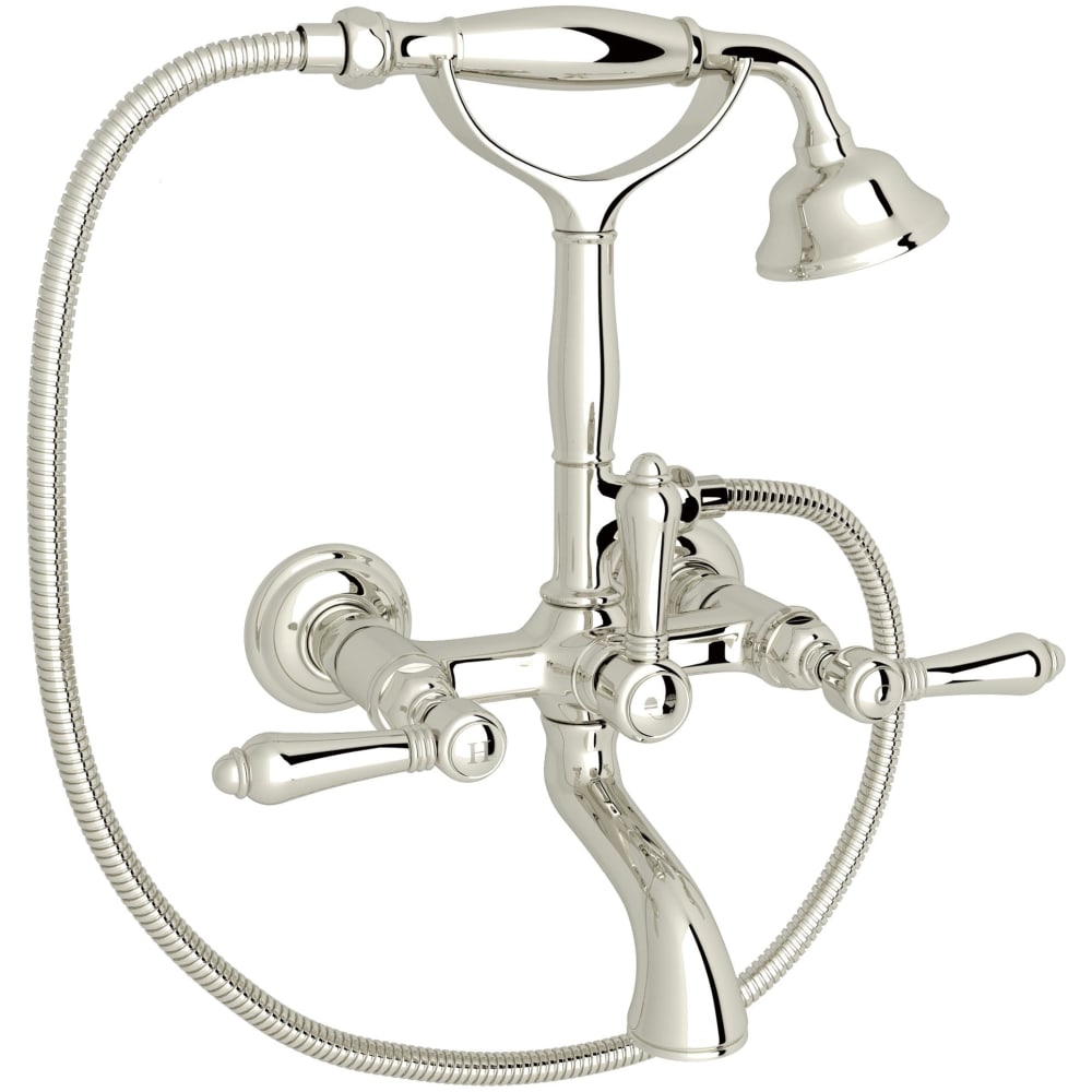 Acqui Bath Wall Mounted Tub Filler with Built-In Diverter - Includes Hand Shower