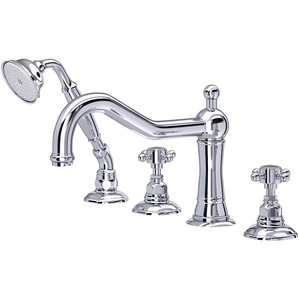 Acqui Deck Mounted Roman Tub Filler with Built-In Diverter - Includes Hand Shower