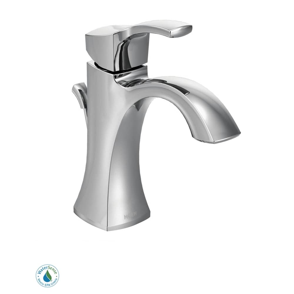 Moen Single Handle Single Hole Bathroom Faucet from the Voss Collection (Pack of 2, Valves Included) Chrome