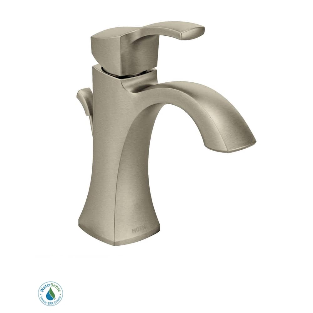 Moen Single Handle Single Hole Bathroom Faucet from the Voss Collection (Pack of 2, Valves Included) Brushed Nickel
