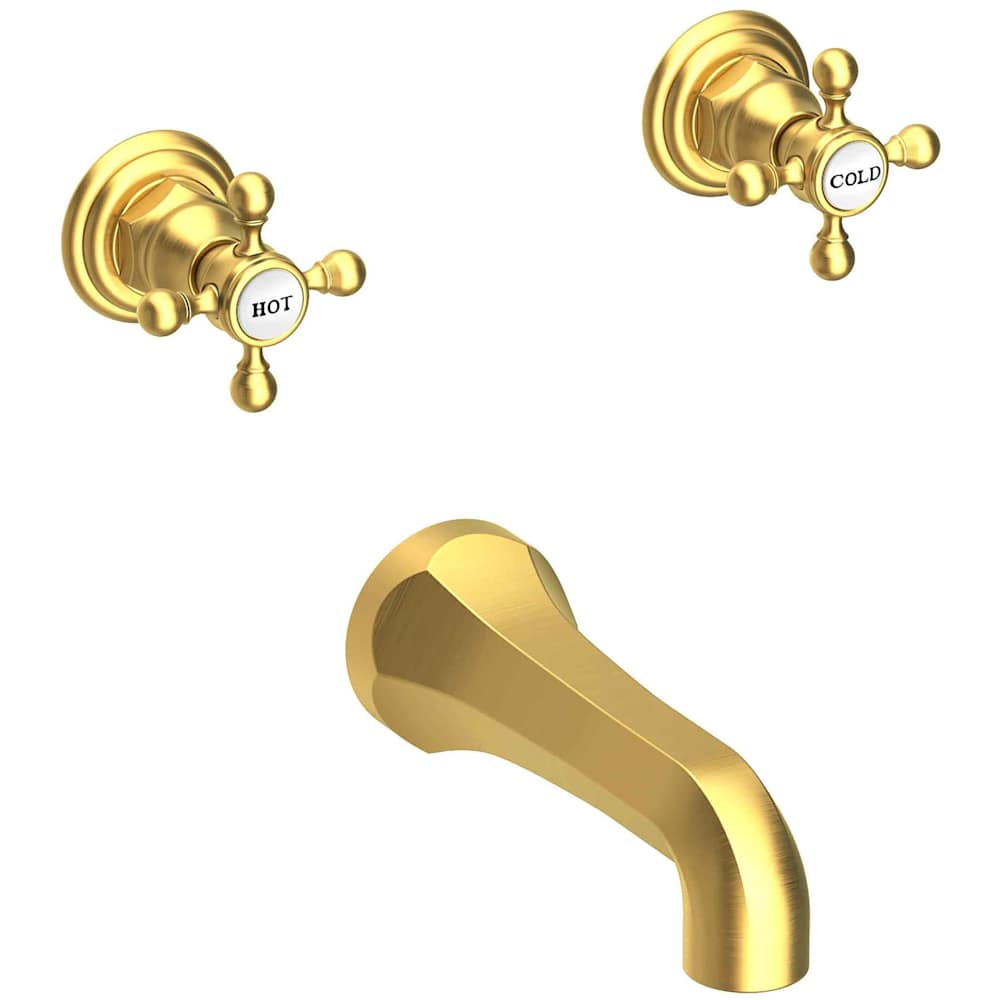 Astor Double Handle Wall Mounted Bathtub Faucet with Metal Cross Handles