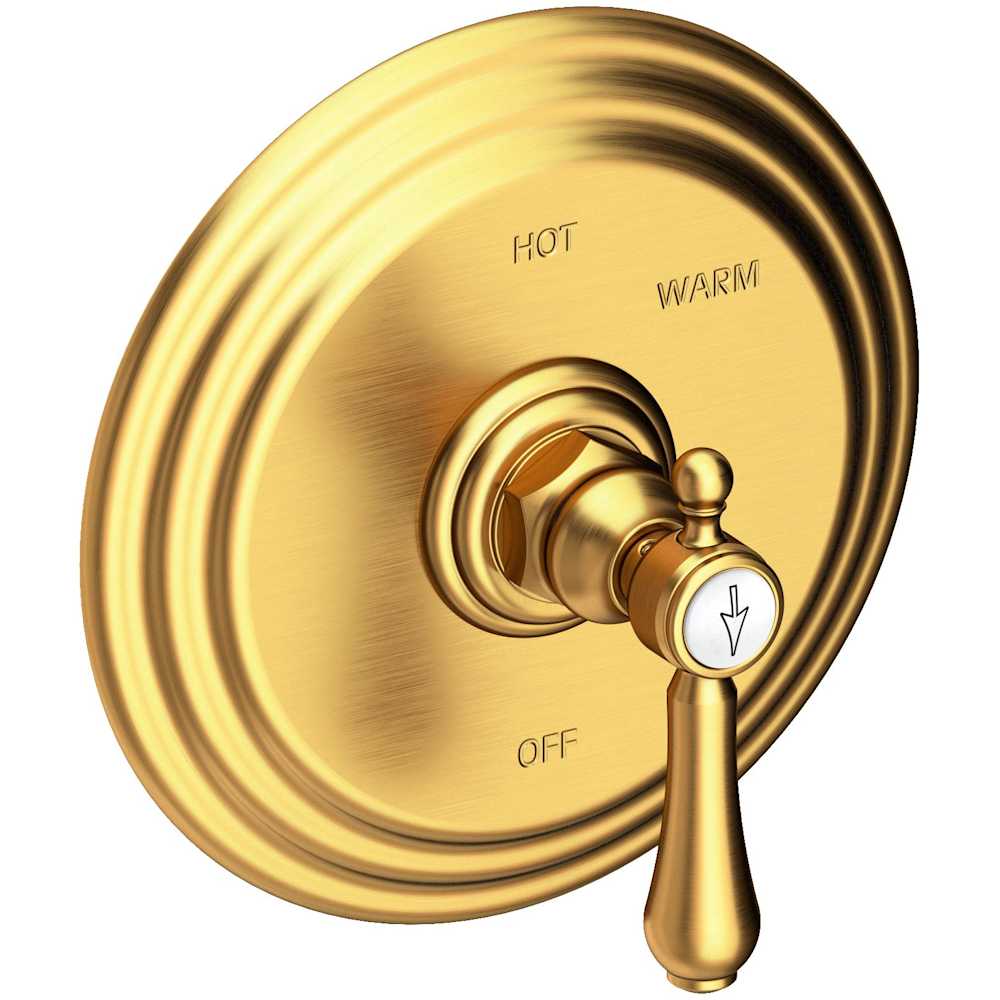 Chesterfield Collection Single Handle Round Pressure Balanced Shower Trim Plate Only with Metal Lever Handle