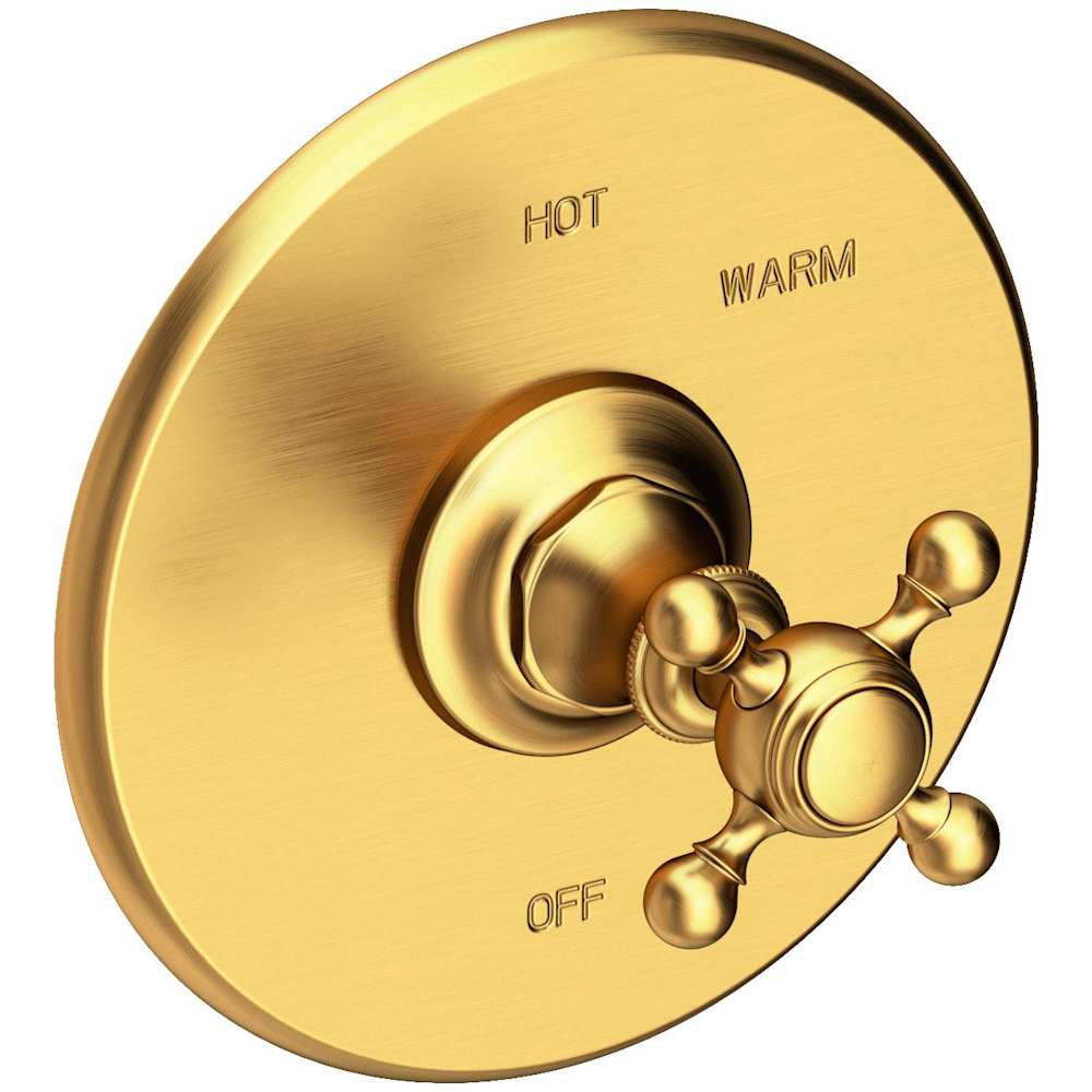 Victoria Collection Single Handle Round Pressure Balanced Shower Trim Plate Only with Metal Cross Handle