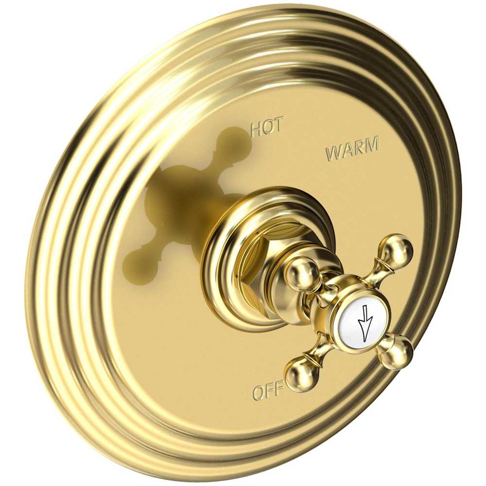 Alveston Collection Single Handle Round Pressure Balanced Shower Trim Plate Only with Metal Cross Handle