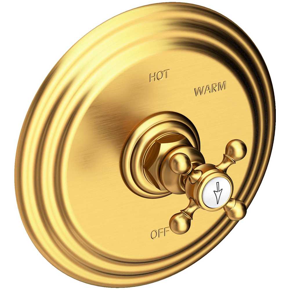 Alveston Collection Single Handle Round Pressure Balanced Shower Trim Plate Only with Metal Cross Handle