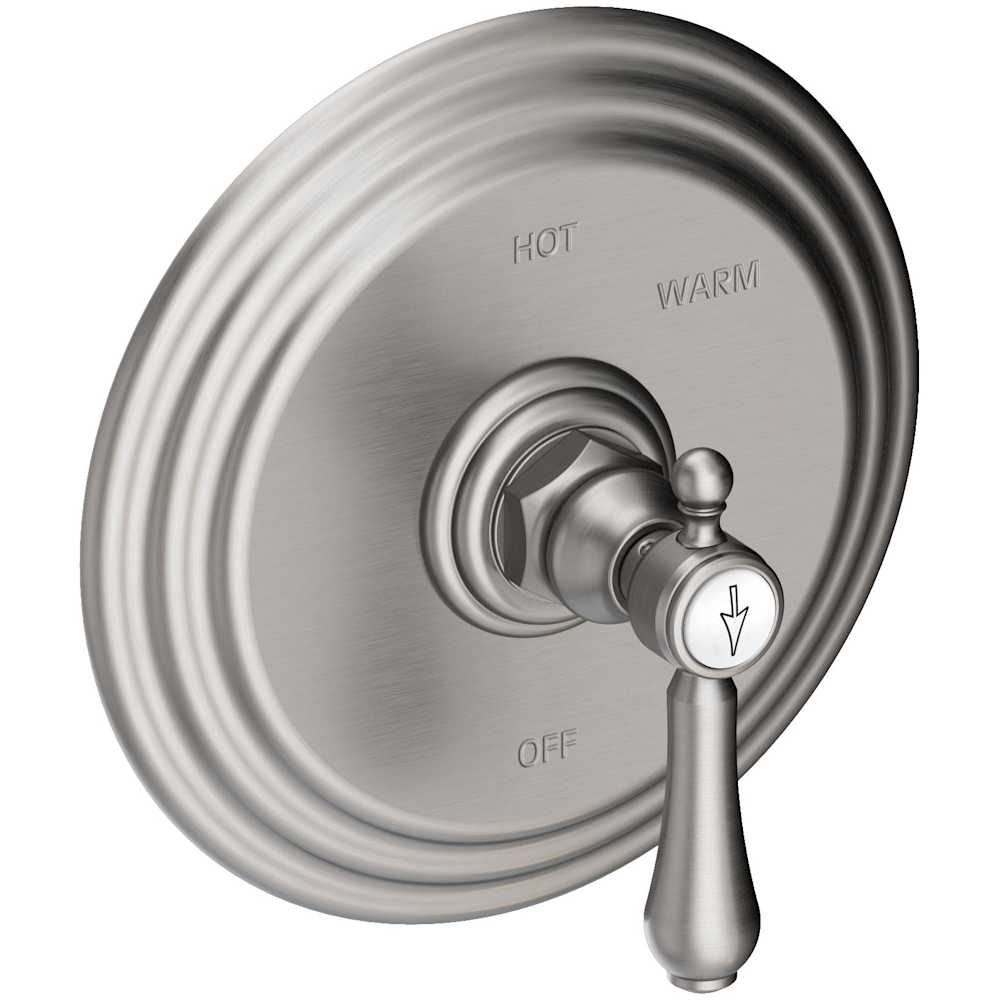 Chesterfield Collection Single Handle Round Pressure Balanced Shower Trim Plate Only with Metal Lever Handle