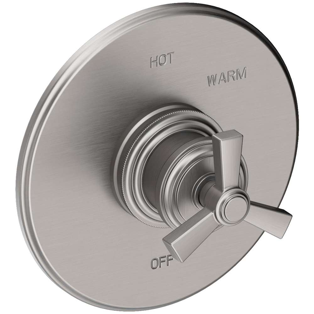 Miro Collection Single Handle Round Pressure Balanced Shower Trim Plate Only with Metal Spoke Handle