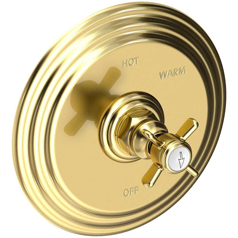 Fairfield Collection Single Handle Round Pressure Balanced Shower Trim Plate Only with Metal Cross Handle