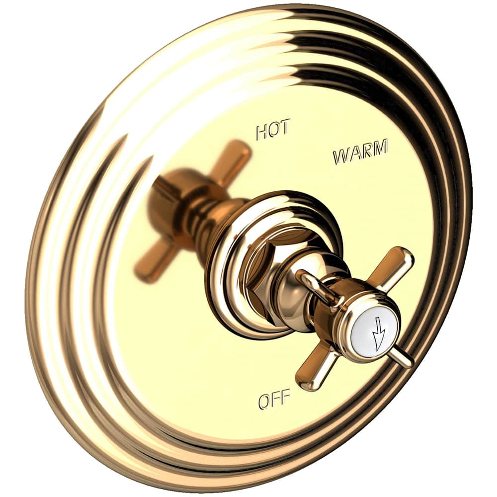 Fairfield Collection Single Handle Round Pressure Balanced Shower Trim Plate Only with Metal Cross Handle