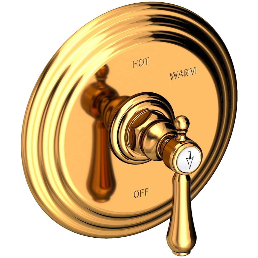 Chesterfield Collection Single Handle Round Pressure Balanced Shower Trim Plate Only with Metal Lever Handle