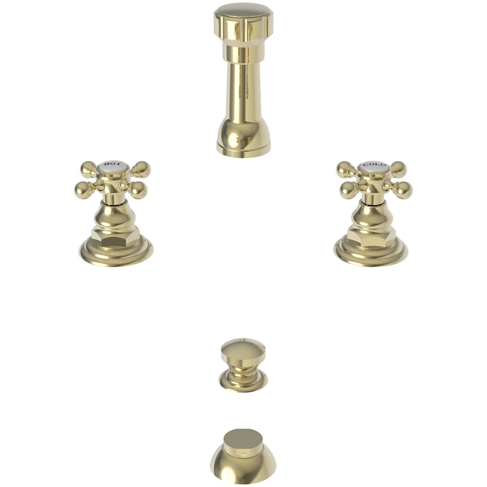Double Handle Widespread Bidet Faucet with Vacuum Breaker and Metal Cross Handles from the Alveston, Astor and Chesterfield Collections