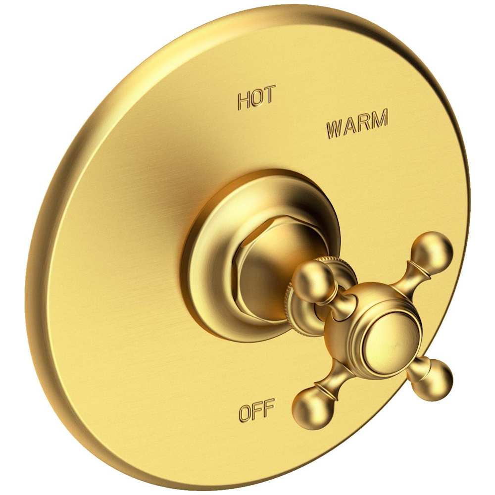 Victoria Collection Single Handle Round Pressure Balanced Shower Trim Plate Only with Metal Cross Handle