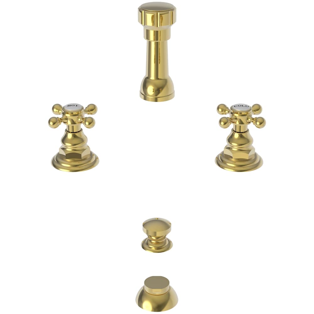 Double Handle Widespread Bidet Faucet with Vacuum Breaker and Metal Cross Handles from the Alveston, Astor and Chesterfield Collections