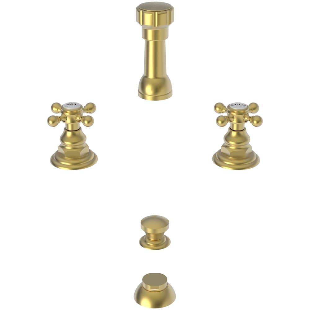 Double Handle Widespread Bidet Faucet with Vacuum Breaker and Metal Cross Handles from the Alveston, Astor and Chesterfield Collections