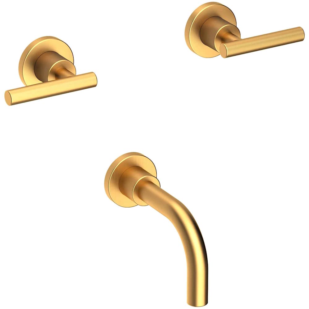 East Linear Double Handle Wall Mounted Tub Filler with Metal Lever Handles