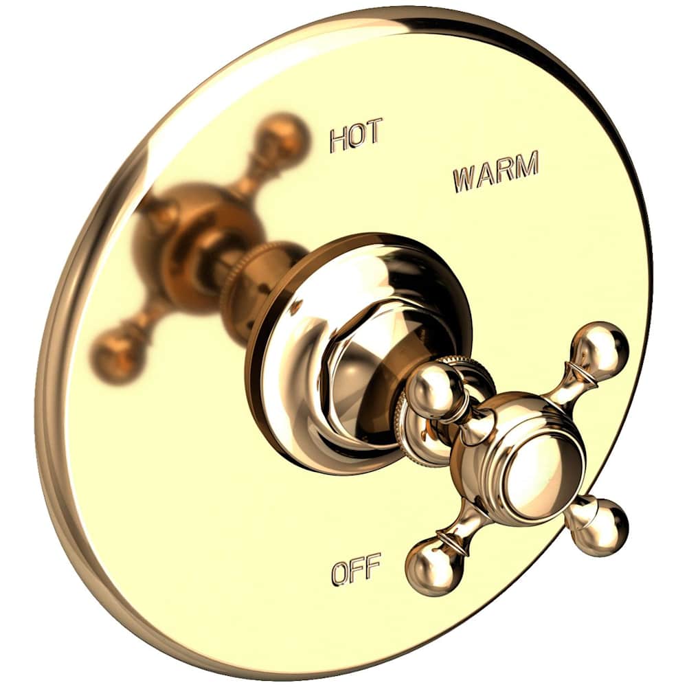 Victoria Collection Single Handle Round Pressure Balanced Shower Trim Plate Only with Metal Cross Handle