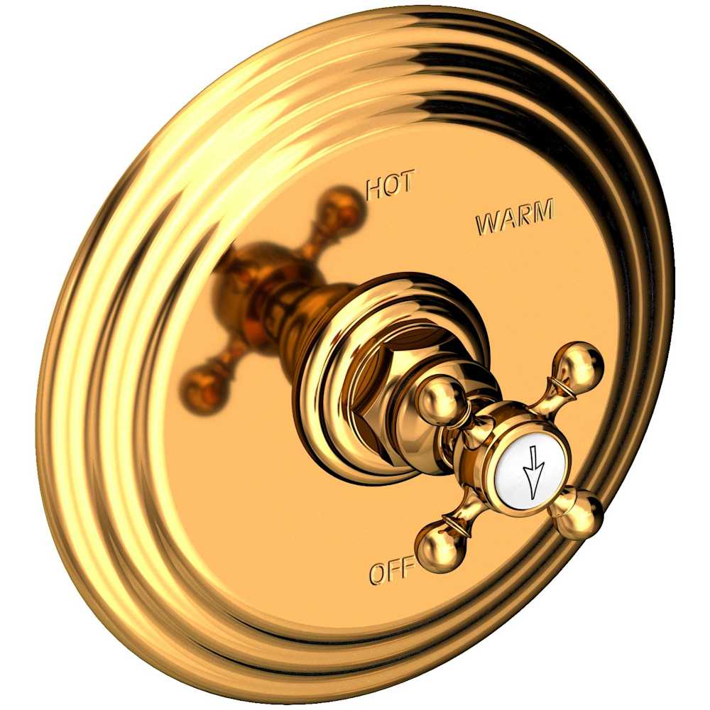 Alveston Collection Single Handle Round Pressure Balanced Shower Trim Plate Only with Metal Cross Handle