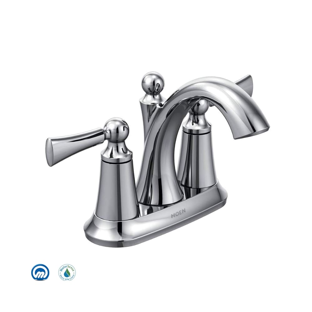 Moen Wynford Centerset High-Arc Bathroom Faucet (Valve Included) Chrome