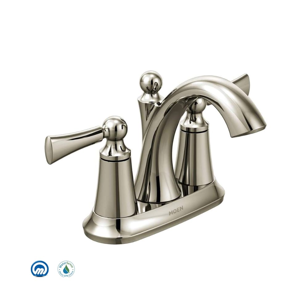 Moen Wynford Centerset High-Arc Bathroom Faucet (Valve Included) Polished Nickel