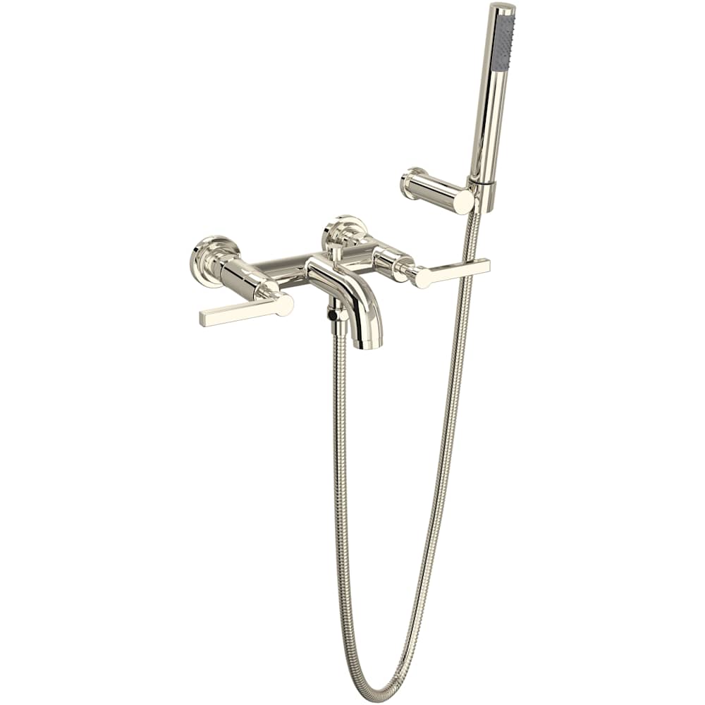 Lombardia Wall Mounted Tub Filler with Built-In Diverter - Includes Hand Shower