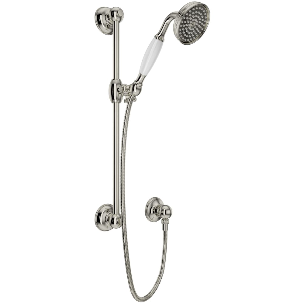Spa Shower 1.8 GPM Single Function Hand Shower Package - Includes Slide Bar, Hose, and Wall Supply