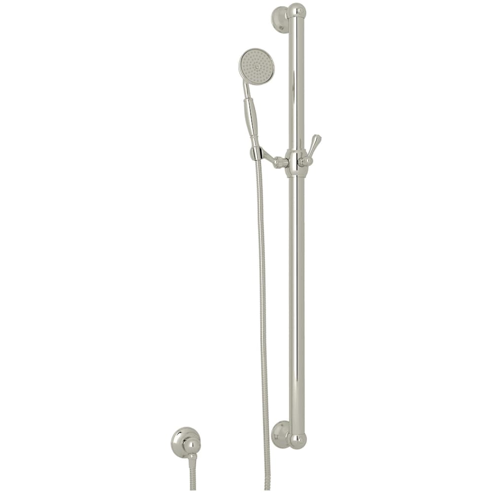 Spa Shower 1.8 GPM Single Function Hand Shower Package - Includes Slide Bar, Hose, and Wall Supply