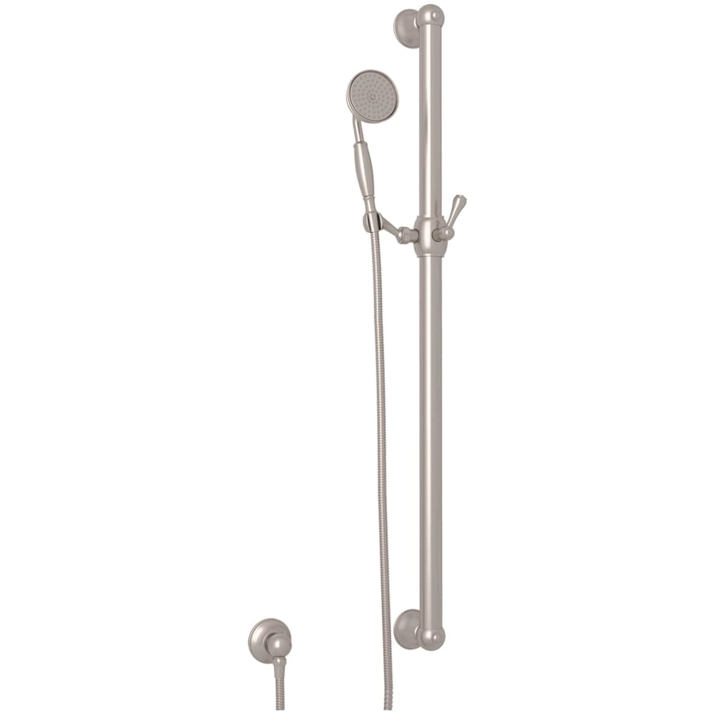 Spa Shower 1.8 GPM Single Function Hand Shower Package - Includes Slide Bar, Hose, and Wall Supply