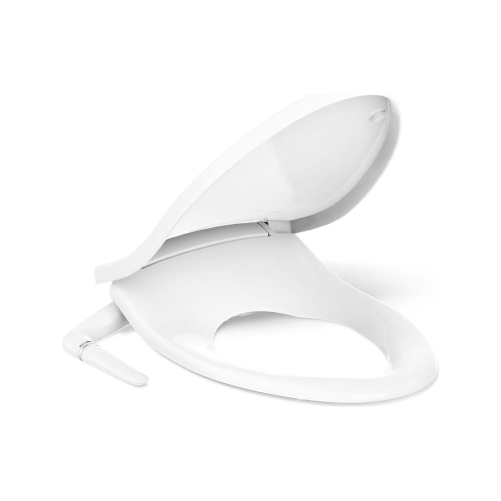 PureWash M250 Elongated Manual Bidet Toilet Seat with Adjustable Spray Position and Pressure, Automatically Rinsing Self-Cleaning Wand, Quiet-Close, and Quick-Release Technologies