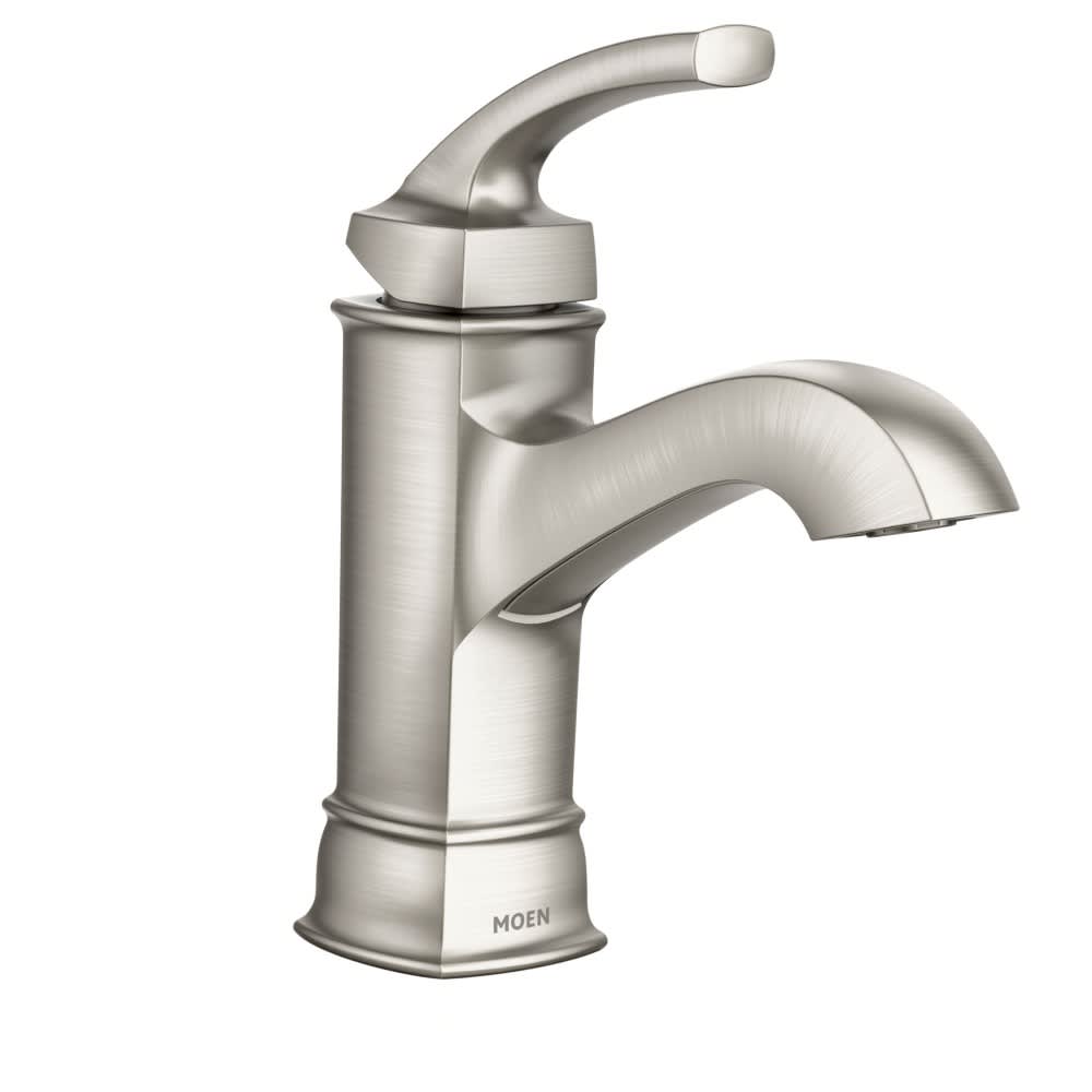 Moen Weymouth 1.2 GPM Wall Mounted Widespread Bathroom Faucet Nickel
