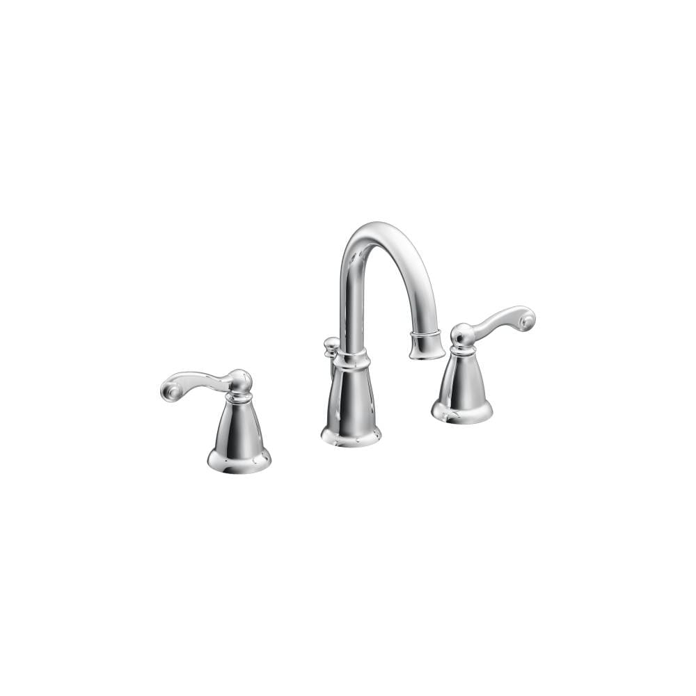 Moen Weymouth 1.2 GPM Wall Mounted Widespread Bathroom Faucet Matte Black