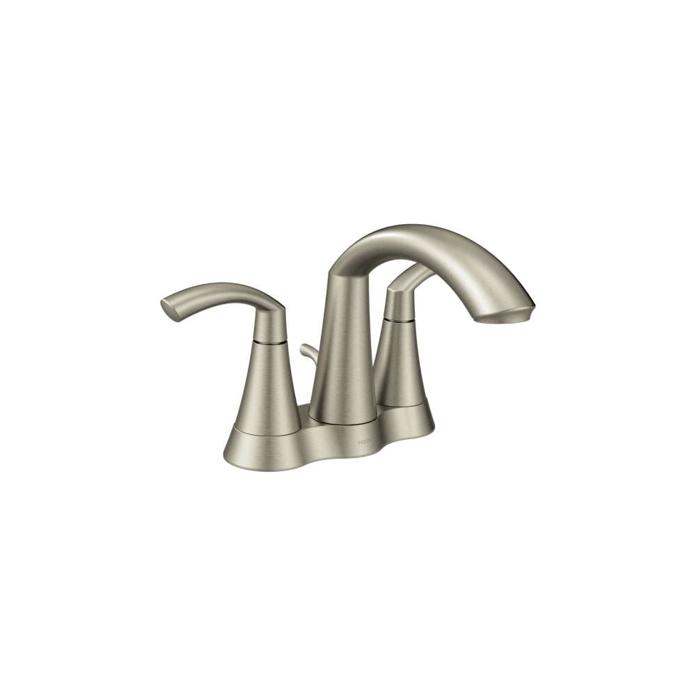 Moen Glyde 1.2 GPM Centerset Bathroom Faucet with Pop-Up Drain Assembly Brushed Nickel