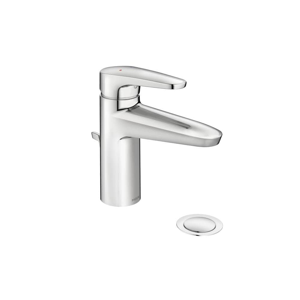 Moen M-Dura Single Hole Bathroom Faucet with Metal Pop-Up Drain Assembly Chrome