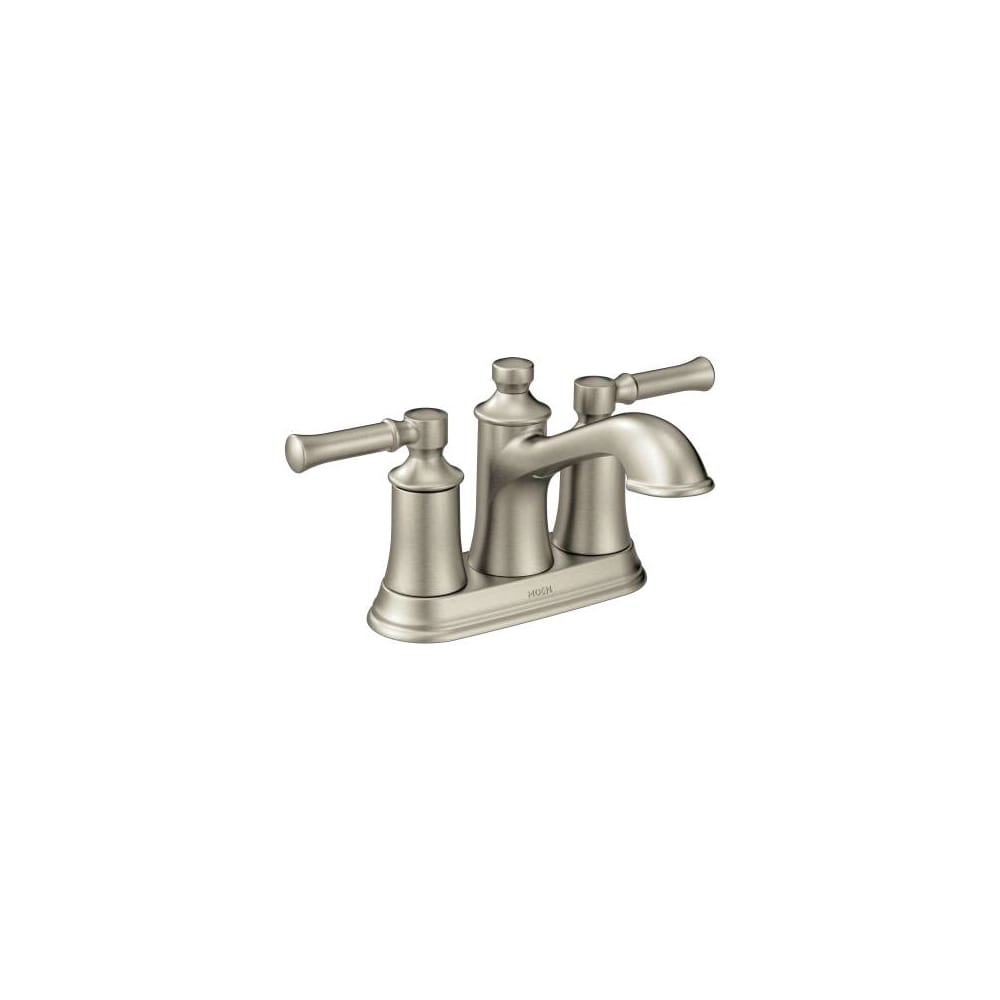 Moen Dartmoor Double Handle Centerset Bathroom Faucet - Pop-Up Drain Assembly Included Brushed Nickel