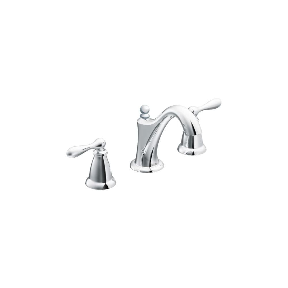 Moen Weymouth Double Handle Widespread Bathroom Faucet - Pop-Up Drain Included Chrome