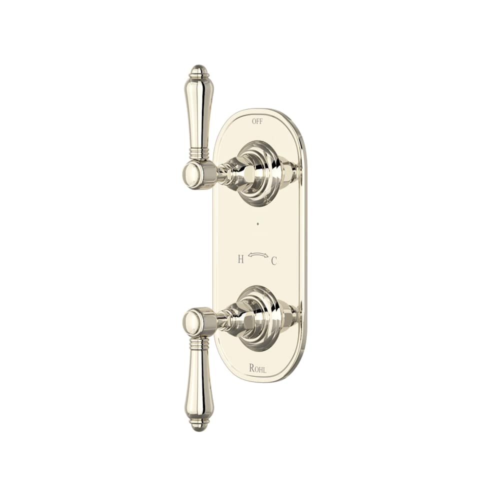 Five Function Thermostatic Valve Trim Only with Dual Lever Handles and Integrated Diverter - Less Rough In