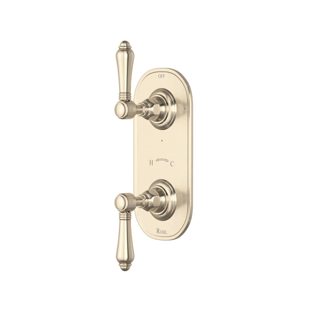 Five Function Thermostatic Valve Trim Only with Dual Lever Handles and Integrated Diverter - Less Rough In