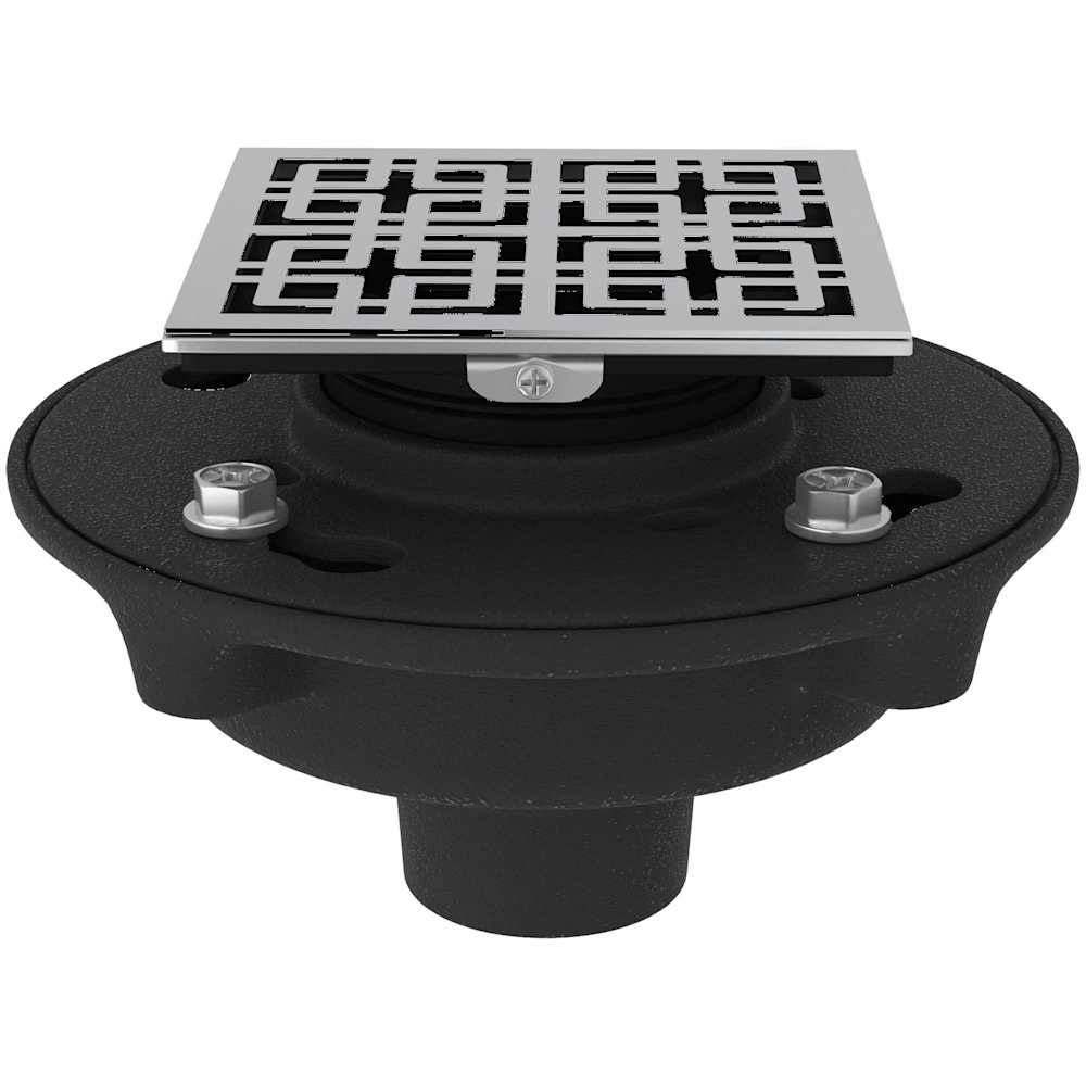 2" Cast Iron Decorative Spa Shower Drain Body Kit with Weave Cover
