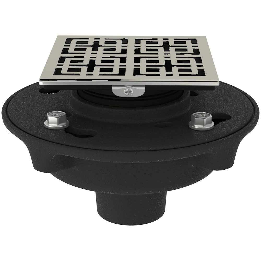 2" Cast Iron Decorative Spa Shower Drain Body Kit with Weave Cover