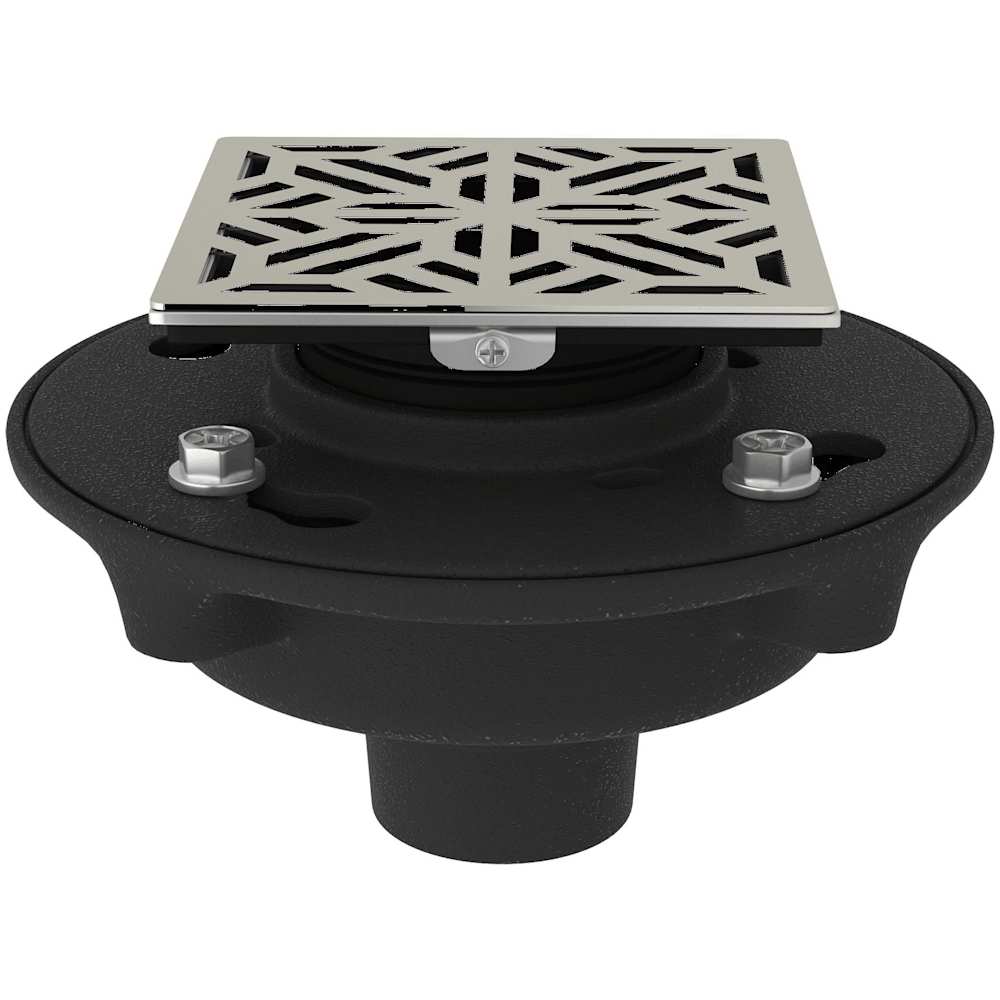 2" Cast Iron Decorative Spa Shower Drain Body Kit with Mosaic Cover