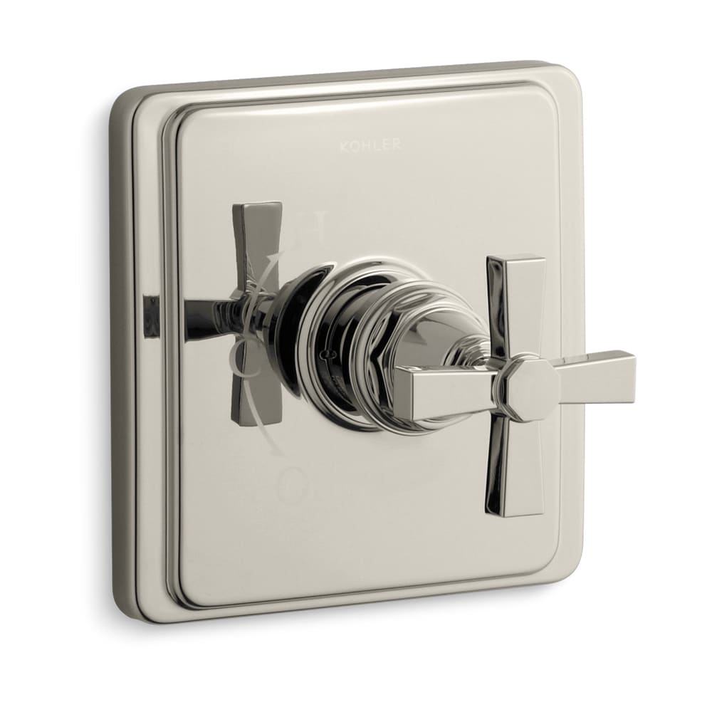 Pinstripe Single Handle Rite-Temp Pressure Balanced Valve Trim Only with Metal Cross Handle